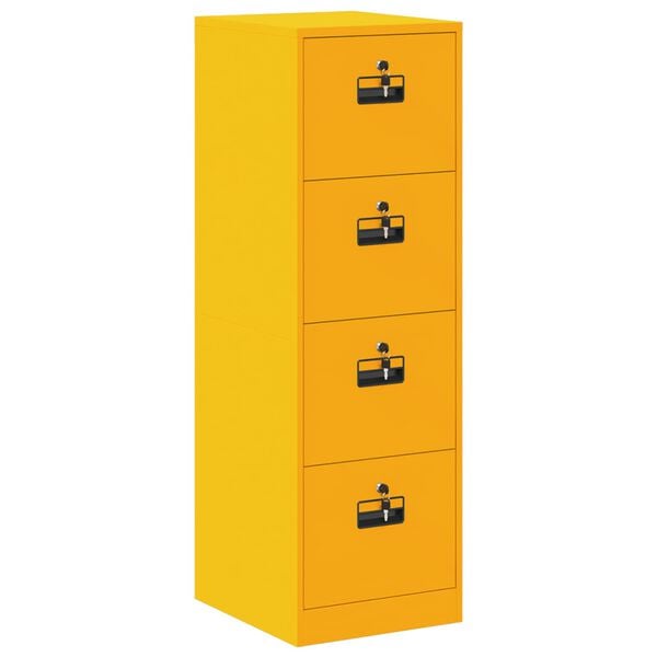 vidaXL Cabinet de Dossier 2 pcs Jaune moutarde 44 x 50 x 106.5 cm