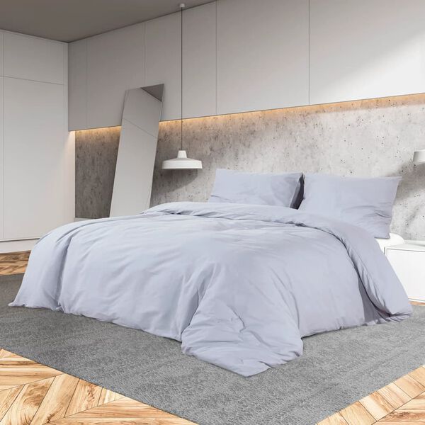 vidaXL Ensemble de housse de couette Gris 135x200 cm Microfibre légère