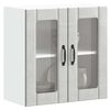 vidaXL Armoire murale de cuisine avec porte en verre Lucca gris b&eacute;ton