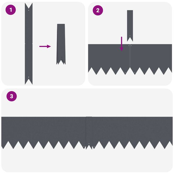 vidaXL Bordure de Pelouse 50 pcs Anthracite 100 x 0.05 x 20 cm