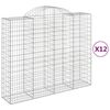 vidaXL Paniers &agrave; gabions arqu&eacute;s 12 pcs 200x50x160/180 cm Fer galvanis&eacute;