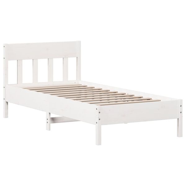 vidaXL Cadre de lit sans matelas blanc 90x190 cm bois de pin massif