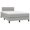 vidaXL Sommier &agrave; lattes de lit et matelas gris clair 120x190 cm tissu