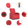 vidaXL Fauteuil de massage inclinable électrique rouge similicuir