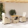 vidaXL Ensemble &agrave; manger de jardin et coussins 3 pcs Beige poly rotin