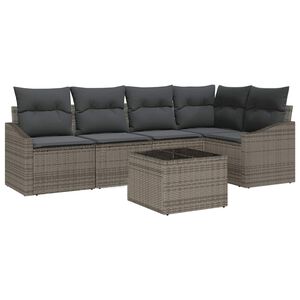 vidaXL Ensemble de canap&eacute; de jardin 6 pc Gris clair polyrotin