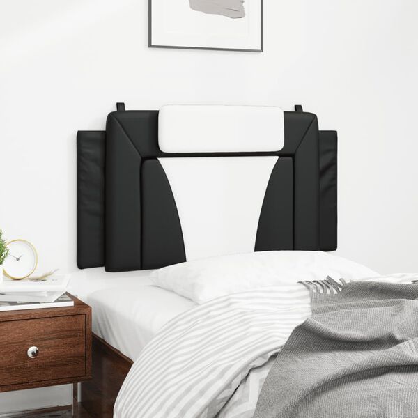 vidaXL Coussin de tête de lit Viana noir et blanc 100 cm similicuir
