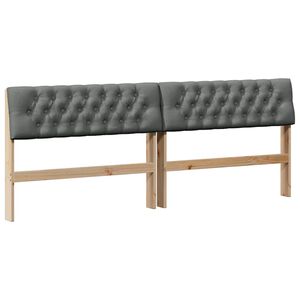 vidaXL T&ecirc;te de lit capitonn&eacute;e Gris fonc&eacute; 200 cm Pin massif