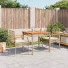 vidaXL Ensemble à manger de jardin avec coussins 5pcs Beige poly rotin
