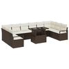 vidaXL Ensemble de canap&eacute; de jardin 11 pc Marron polyrotin