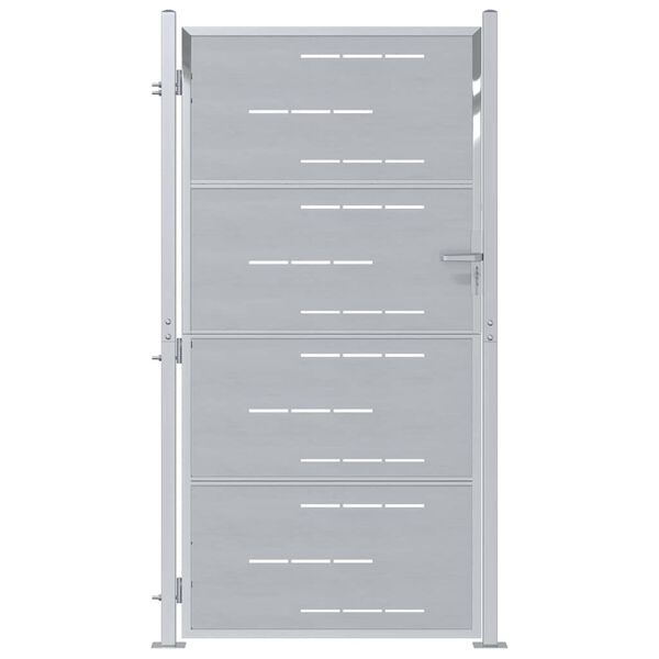vidaXL Porte de Jardin Argent&eacute; 96 x 180 cm Acier inoxydable