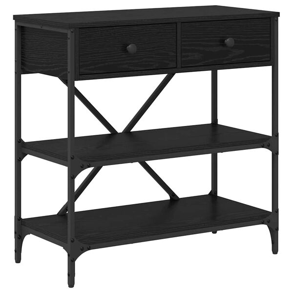 vidaXL Table console avec tiroir Ch&ecirc;ne noir 100 x 34,5 x 75 cm bois