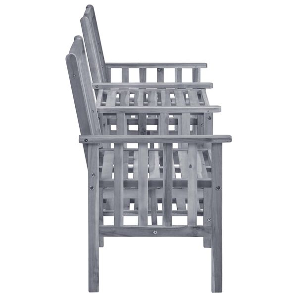 vidaXL Chaises de jardin avec table &agrave; th&eacute; et coussins Acacia solide