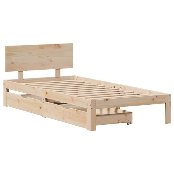 vidaXL Cadre de lit avec tiroirs sans matelas 90x190 cm