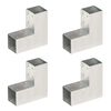 vidaXL Connecteurs de poteau 4 pcs Forme en L M&eacute;tal galvanis&eacute; 71x71 mm