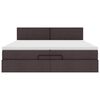 VidaXL Cadre de lit ottoman avec matelas marron foncé 200x200 cm tissu