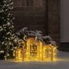 vidaXL Bo&icirc;te Cadeau avec 60 LED 3 pcs Blanc chaud 20 x 20 x 20 cm PET