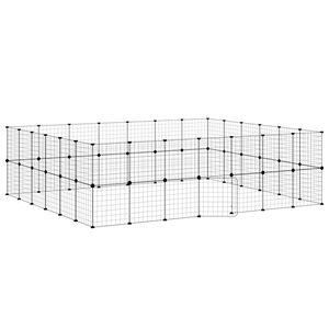 vidaXL Cage animaux de compagnie &agrave; 52 panneaux et porte Noir 35x35 cm