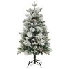vidaXL Sapin de No&euml;l pr&eacute;-&eacute;clair&eacute; avec neige floqu&eacute;e/c&ocirc;nes 150cm PVC/PE