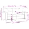 vidaXL Canap&eacute; 2 places avec oreillers cr&egrave;me 140 cm tissu microfibre