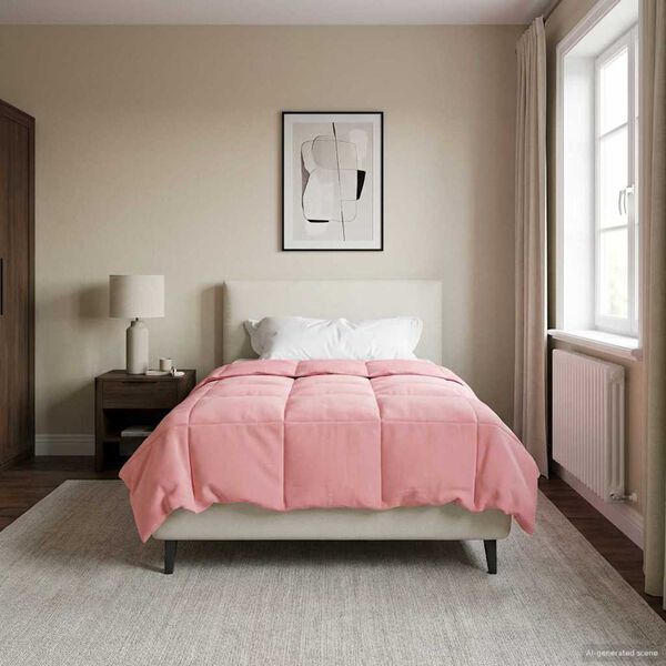 vidaXL Duvet complet toute l'ann&eacute;e Rose 140 x 220 cm Microfibre