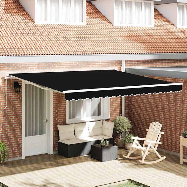 vidaXL Auvent Rétractable Noir 400 × 350 cm Polyester