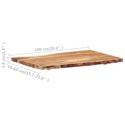 vidaXL Dessus de table Bois d'acacia massif 100x(50-60)x3,8 cm