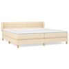 vidaXL Sommier &agrave; lattes de lit avec matelas Cr&egrave;me 200x200 cm Tissu