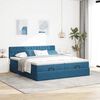 VidaXL Cadre de lit ottoman avec matelas bleu foncé 160x200 cm velours