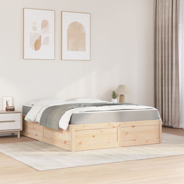 vidaXL Lit avec matelas 160x200 cm bois de pin massif