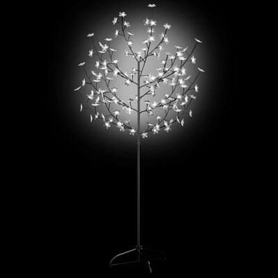 vidaXL Sapin de Noël 120 LED blanc froid Cerisier en fleurs 150 cm