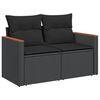 vidaXL Salon de jardin avec coussins 14 pcs noir r&eacute;sine tress&eacute;e
