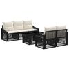 vidaXL Ensemble de canap&eacute; de jardin 6 pc Noir et blanc cr&egrave;me polyrotin