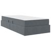 vidaXL Lit avec rangement et matelas Gris fonc&eacute; 100 x 200 cm Velours
