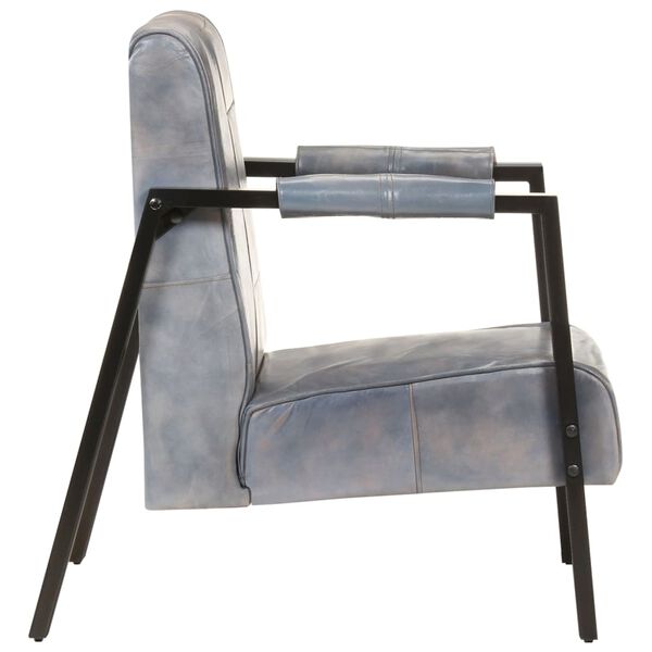 vidaXL Chaise de canap&eacute; 60x80x87 cm Gris Cuir de ch&egrave;vre v&eacute;ritable