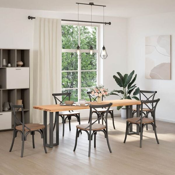 vidaXL Pieds de table console en T, 2 pièces, anthracite, 38 x 25 x (72-73) cm, acier