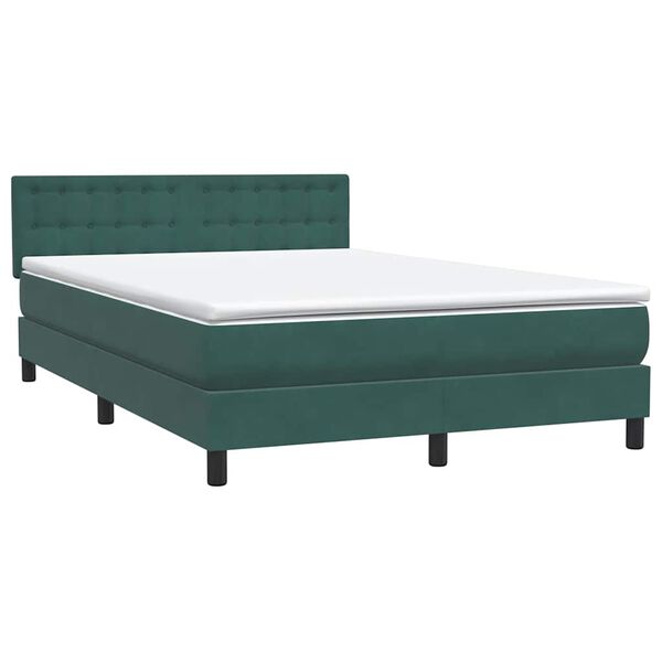 vidaXL Sommier &agrave; lattes de lit et matelas vert fonc&eacute; 160x210cm velours