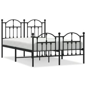 vidaXL Cadre de lit m&eacute;tal sans matelas avec pied de lit noir 120x200cm