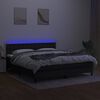 vidaXL Sommier &agrave; lattes de lit avec matelas LED Noir 180x200 cm Tissu