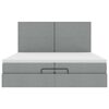 VidaXL Cadre de lit ottoman et matelas gris clair 200x200cm tissu