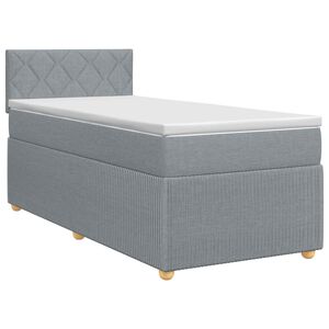 vidaXL Lit boxspring avec matelas Gris clair 90 x 190 cm Tissu