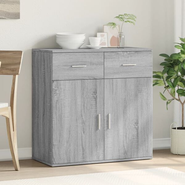 vidaXL Buffet sonoma gris 79x38x80 cm bois d'ing&eacute;nierie