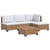 vidaXL 5 pc Ensemble de Salon en Rotin avec Coussins GENDT Naturel