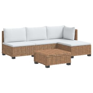 vidaXL 5 pc Ensemble de Salon en Rotin avec Coussins GENDT Naturel