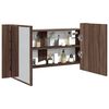 vidaXL Armoire &agrave; miroir &agrave; LED de bain ch&ecirc;ne marron 90x12x45 cm