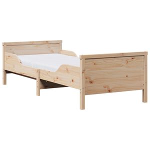 vidaXL Cadre de lit avec matelas Marron 80 x 200 cm Bois de pin massif
