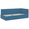 vidaXL Cadre de lit d'angle avec matelas 2 pcs Bleu Velours