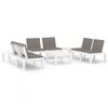 vidaXL Salon de jardin 6 pcs avec coussins Plastique Blanc