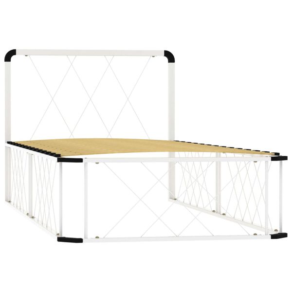vidaXL Cadre de lit Blanc M&eacute;tal 100 x 200 cm