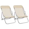 vidaXL Chaises plage pliantes lot de 2 textil&egrave;ne acier enduit poudre